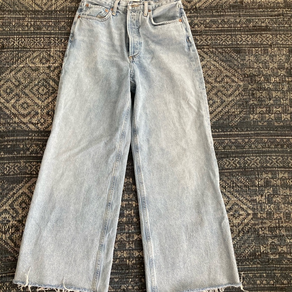 Agolde Light Blue Wide-Leg Jeans